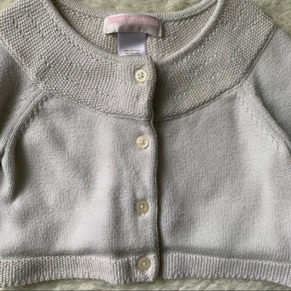 JANIE & JACK | White Button Down Sweater - Picture 2 of 5